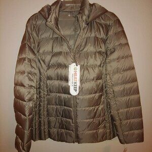 Women's Heatkeep Packable Down Jacket, Size XXL, Taupe